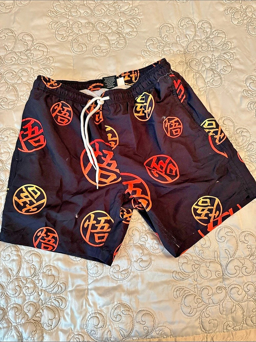 DragonballZ Small Black Orange Swim Trunks Like New